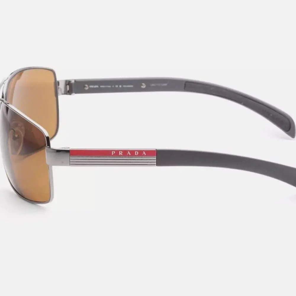 NEW Prada Sunglasses 65mm Gunmetal Polarized Brown Lens